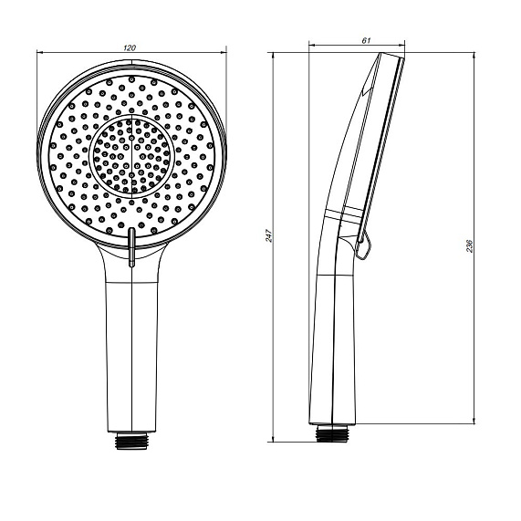 Лейка для душа AM.PM X-Joy F0285A022 черная-5