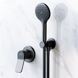 Встраиваемая душевая система AM.PM X-Joy FB85A2H022 черная: ручной душ