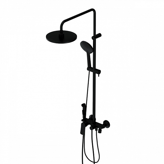 Душевая система Damixa Apollo DX220910300 стойка с тропическим душем, смесителем, черная матовая-5