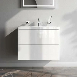 Тумба с раковиной и смесителем 75 AM.PM Gem M90FHX07522WG подвесная белый глянец