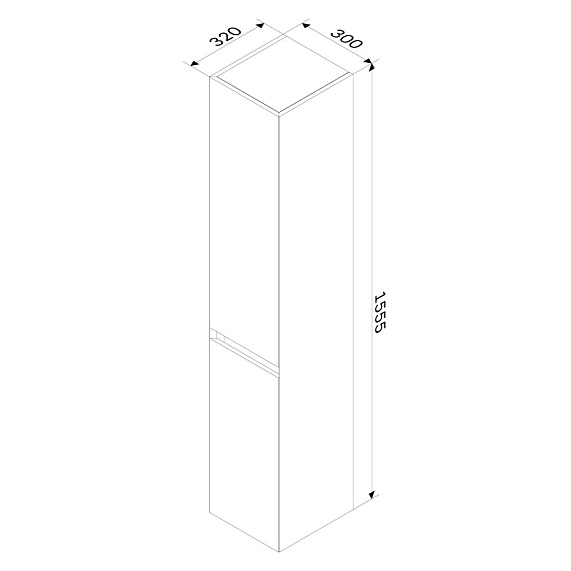 Шкаф-пенал для ванной 35 AM.PM Above M9XCHR0352WG навесной правый белый глянцевый-8