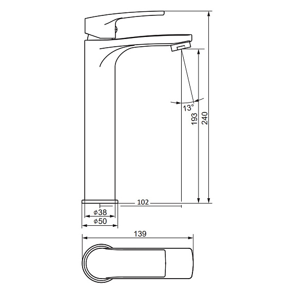 Смеситель для раковины (умывальника) Damixa Eclipse 2.0 480250000 высокий хром-3