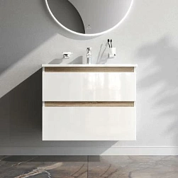 Тумба с раковиной и смесителем 80 AM.PM X-Joy M85AFHX0802WG подвесная белый глянец