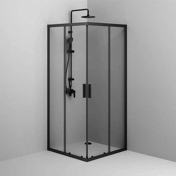Душевое ограждение без поддона 90x90 AM.PM Gem S W93G-403-090BT профиль черный матовый-3