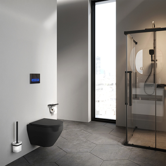 Унитаз подвесной AM.PM Spirit 2.0 C701700MBSC безободковый с сиденьем микролифт, черный матовый-2