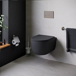 Унитаз подвесной Damixa Sirius DX86C1700MBSC безободковый с сиденьем микролифт, черный