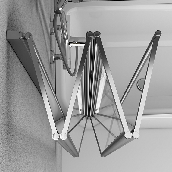 Стеклянная шторка для ванны 100 AM.PM Like W80BS-100-140CT поворотно-складная, профиль хром-5