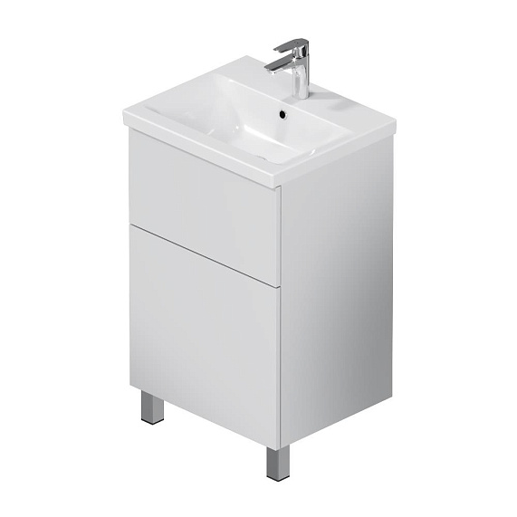 Тумба с раковиной 50 AM.PM Gem M90FSX0502WG напольная белый глянец-6