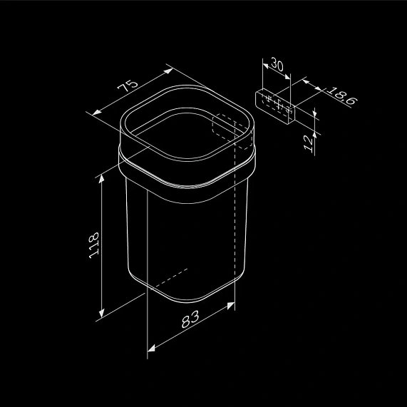 Стакан для зубных щеток настенный AM.PM Func A8F34322 стеклянный, черный-7