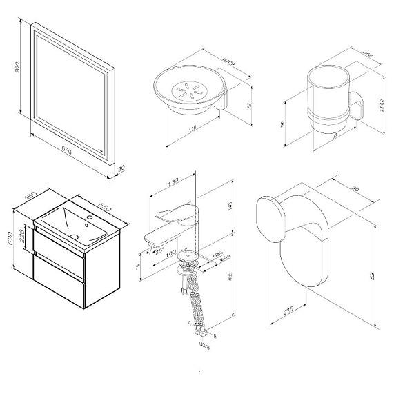 Секция мебели для ванной AM.PM X-Joy BK85GI-4