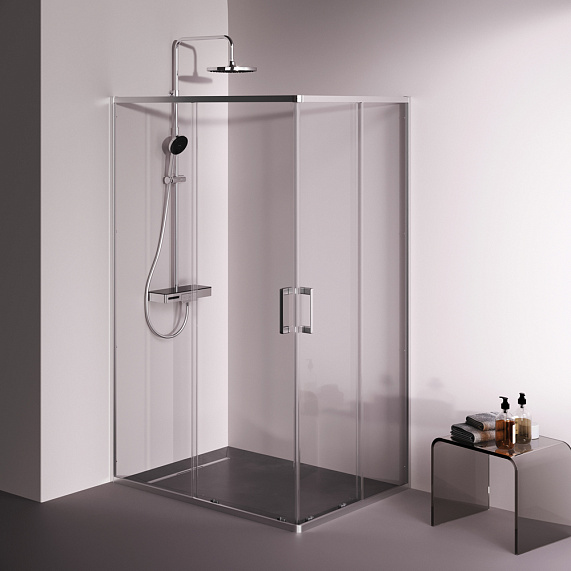 Душевое ограждение без поддона 120x90 AM.PM Above W9XG-403-12090-MT профиль серебристый