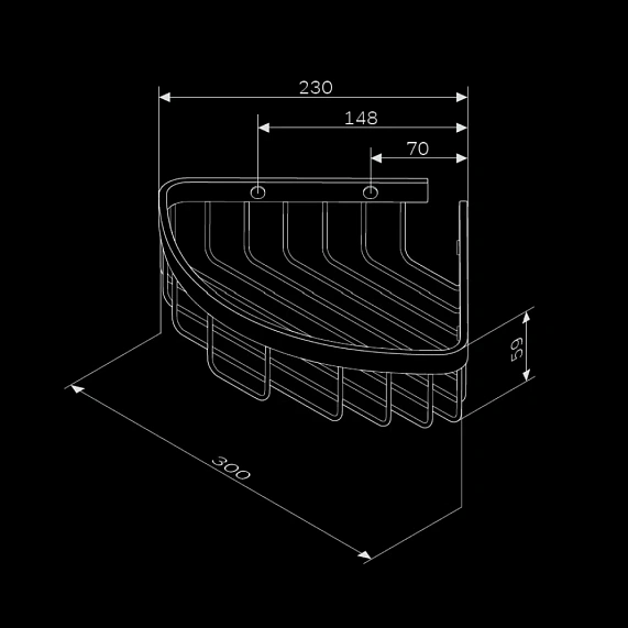 Полка в ванную угловая AM.PM Sense L A7452100 хром-7