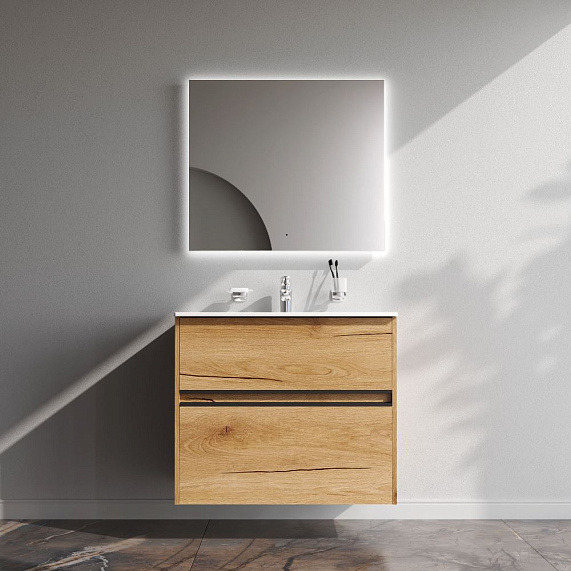 Тумба с раковиной 80 AM.PM Sense M7BFUX0802OF подвесная/напольная на ножках, светлое дерево-2