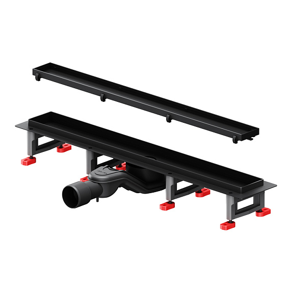 Душевой трап (лоток) 60 AM.PM MasterFlow W01SC-U11-060-04BM комбинированный затвор с черной матовой решеткой под плитку-20