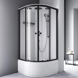 Душевая кабина 90x90 AM.PM X-Joy W94C-401A-090BT профиль черный матовый, высокий поддон