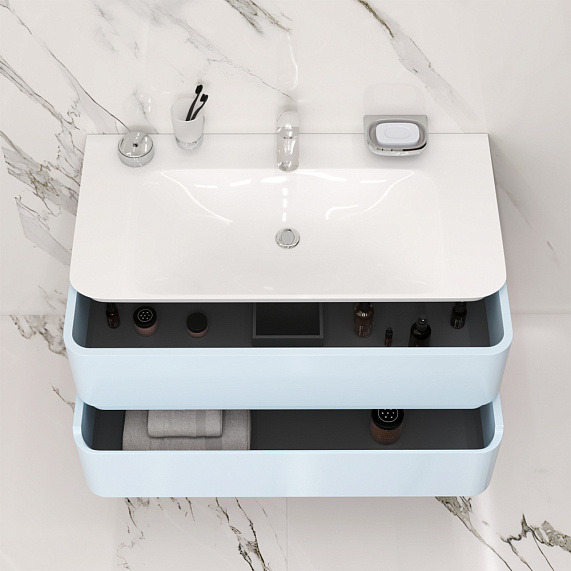 Тумба под раковину 100 AM.PM Sensation M30FHX1002BG светло-голубая-1