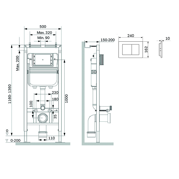 Инсталляция для подвесного унитаза AM.PM MasterFit I012713.0251 с механ. клавишей S, хром-1