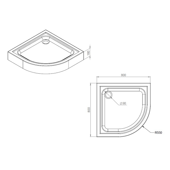 Душевой уголок с поддоном 80x80 AM.PM Gem W90G-401-080WT прозрачное стекло, профиль серебристый-8
