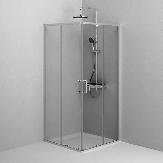 Душевое ограждение без поддона 90x90 AM.PM Above W9XG-403-9090-MT профиль серебристый-12