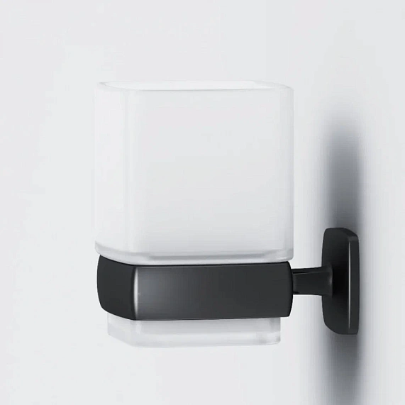 Стакан для зубных щеток настенный AM.PM Gem A9034322 стеклянный, черный-2