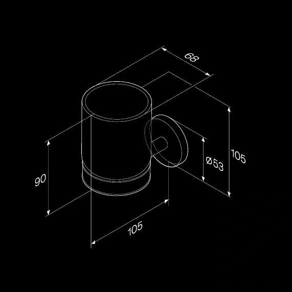 Стакан для зубных щеток настенный AM.PM X-Joy A85A34322 стеклянный, черный-7