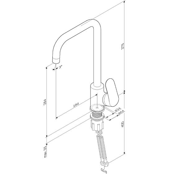 Смеситель для кухни AM.PM Like F8006011 высокий, сатин-9
