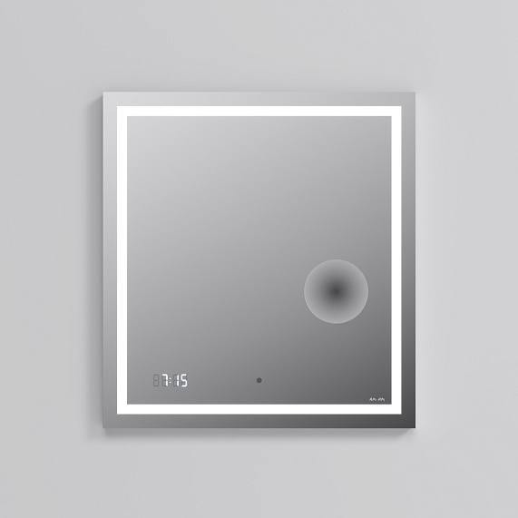 Зеркало с подсветкой в ванную прямоугольное 65 AM.PM Gem M91AMOX0653WG сенсорное с часами и косметическим зеркалом-4
