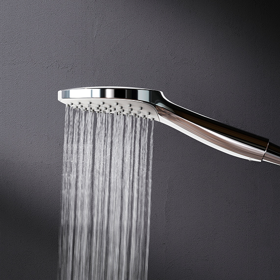 Душевая система AM.PM Sunny F0785C900 стойка с тропическим душем, смесителем, изливом, хром-5