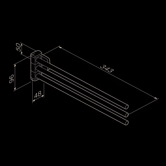 Вешалка для полотенец AM.PM Gem A9032722 поворотная тройная черная-6