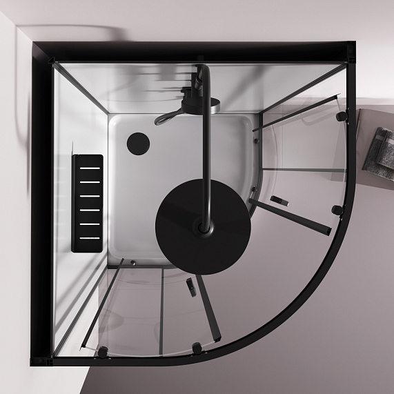 Душевая кабина 90x90 AM.PM Above W9XC-401-9090BT профиль черный матовый, низкий поддон-2