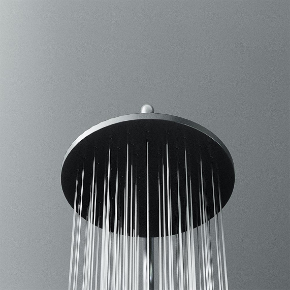 Душевая система Damixa Option DX218091300 стойка с тропическим душем, термостатом, смесителем, черная матовая-2