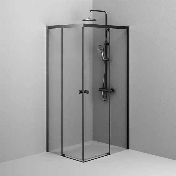 Душевое ограждение без поддона 100x80 AM.PM X-Joy W94G-403-10080-BТ профиль черный матовый-3