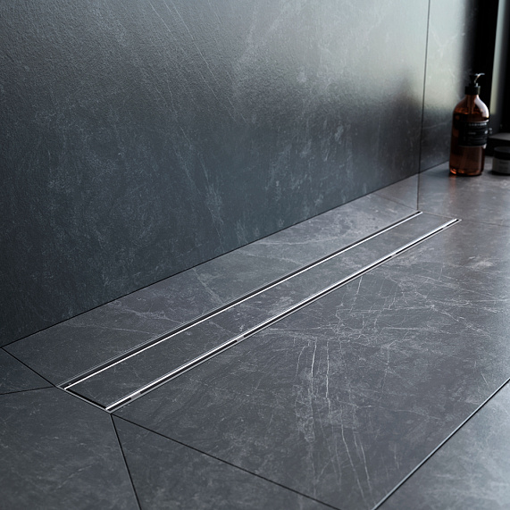 Душевой трап (лоток) 70 AM.PM PrimeFlow W02SC-U11-070-04SB комбинированный затвор со стальной матовой решеткой под плитку-6