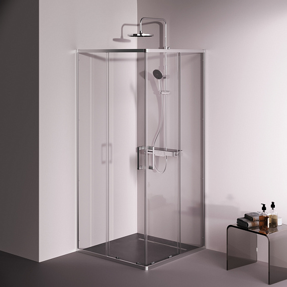 Душевое ограждение без поддона 90x90 AM.PM Above W9XG-403-9090-MT профиль серебристый