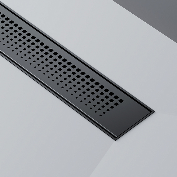 Душевой трап (лоток) 80 AM.PM PrimeFlow W02SC-P11-080-01BM комбинированный затвор с черной матовой решеткой-9