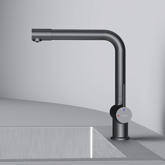 Смеситель для кухни AM.PM Func F8F05722 высокий с L-изливом с каналом для питьевой воды, черный-8