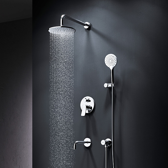 Встраиваемая душевая система AM.PM X-Joy FB85A3RH30 хром: тропический верхний душ, излив с душевой лейкой-1