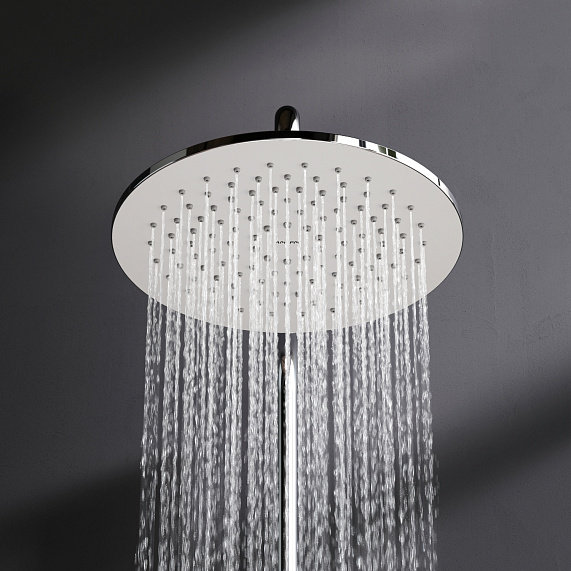 Душевая система AM.PM Sunny F0785C900 стойка с тропическим душем, смесителем, изливом, хром-3