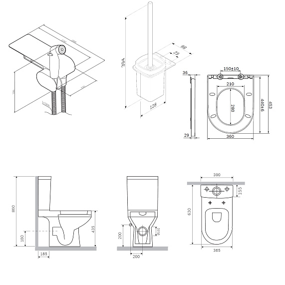 Набор с унитазом-компактом AM.PM CK70C1804W-10