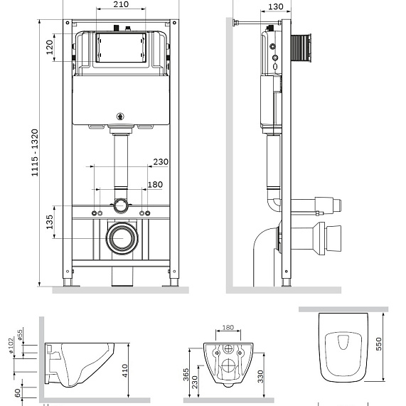 Секция гигиены AM.PM Inspire 2.0 CK50GD-7