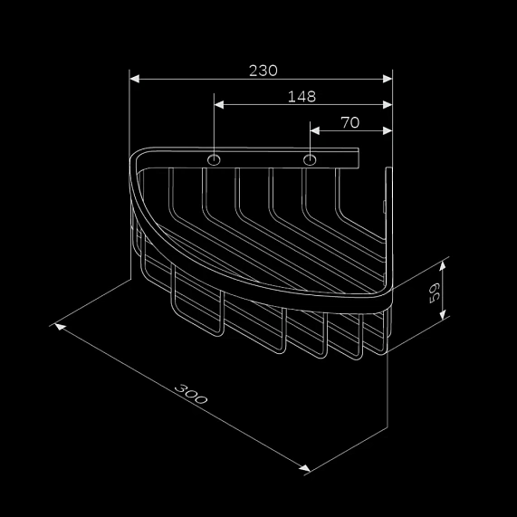 Полка в ванную угловая AM.PM Sense L A7452222 двухъярусная черная-7