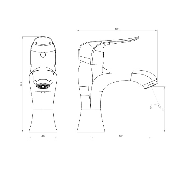 Смеситель для раковины (умывальника) Damixa Palace Evo 330210000-4