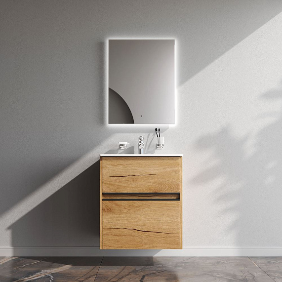 Тумба с раковиной 60 AM.PM Sense M7BFUX0602OF подвесная/напольная на ножках, светлое дерево-2