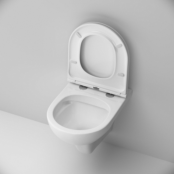 Унитаз подвесной безободковый с инсталляцией AM.PM Gem IS49001.901700 сиденьем микролифт, белой пневм. клавишей-4