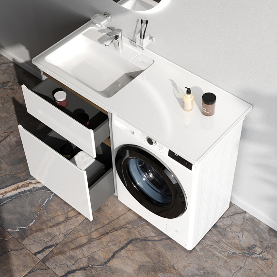 Раковина мебельная 120 AM.PM X-Joy M85AWPL1201WG над стиральной машиной, левая, белая-2