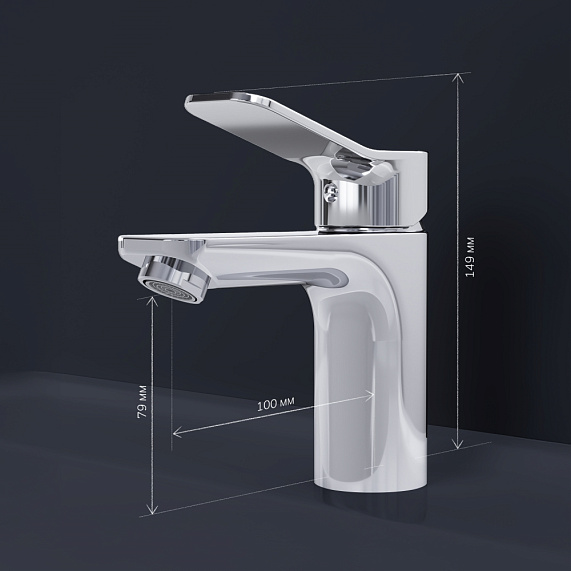 Смеситель для раковины (умывальника) AM.PM X-Joy F85A82100 с донным клапаном, хром-7