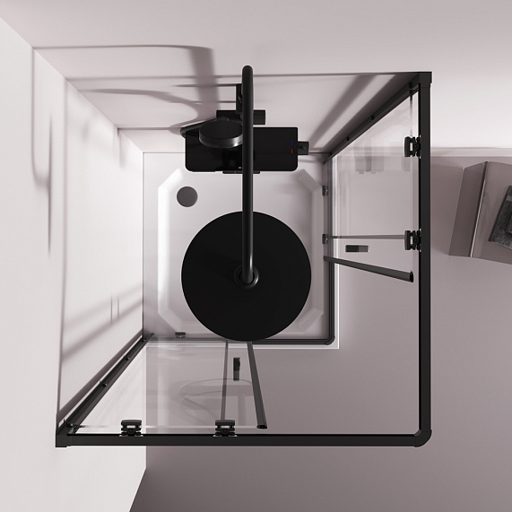 Душевое ограждение без поддона 80x80 AM.PM Above W9XG-403-8080-BT профиль черный-5