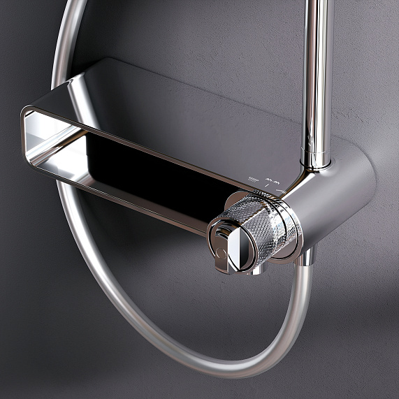 Душевая система AM.PM X-Joy F0785A700 стойка с тропическим душем, смесителем, изливом, хром-2