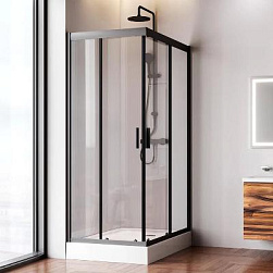 Душевое ограждение без поддона 120х80 AM.PM Gem W90G-404-120280-BT профиль черный матовый