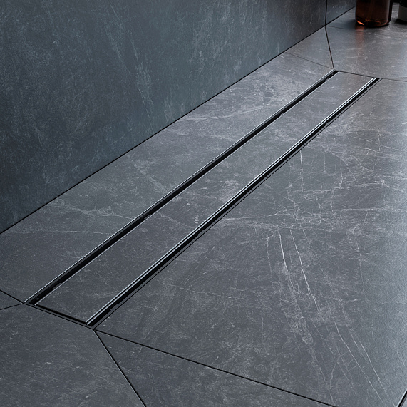 Душевой трап (лоток) 70 AM.PM PrimeFlow W02SC-U11-070-04BM комбинированный затвор с черной матовой решеткой под плитку-8